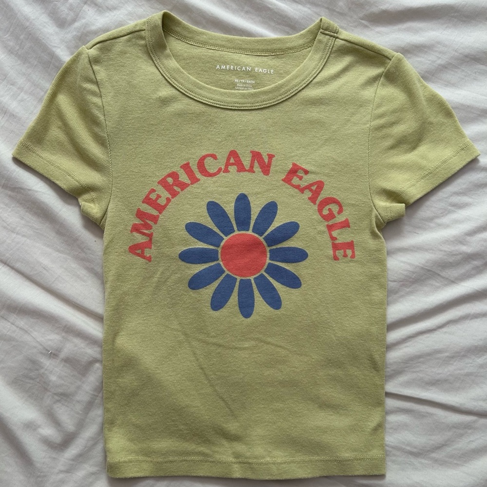 American Eagle Outfitters Retro Green Graphic Tee